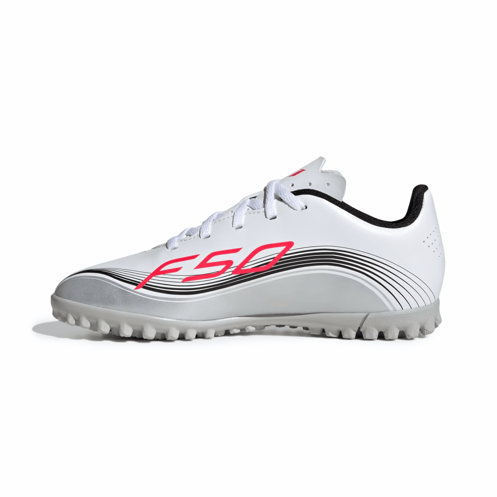 Adidas Kids F50 Messi Club Turf Cloud White/Lucid Red/Silver Metallic