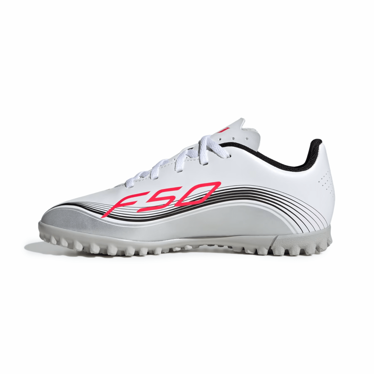 Adidas Kids F50 Messi Club Turf Cloud White/Lucid Red/Silver Metallic