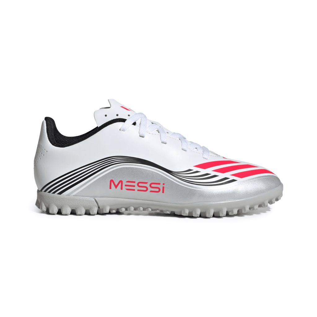 Adidas Kids F50 Messi Club Turf Cloud White/Lucid Red/Silver Metallic