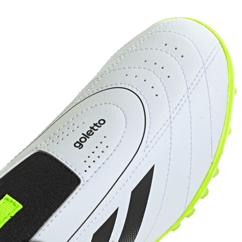 Adidas Kids Goletto IX Laceless Turf Cloud White/Core Black/Lucid Lemon