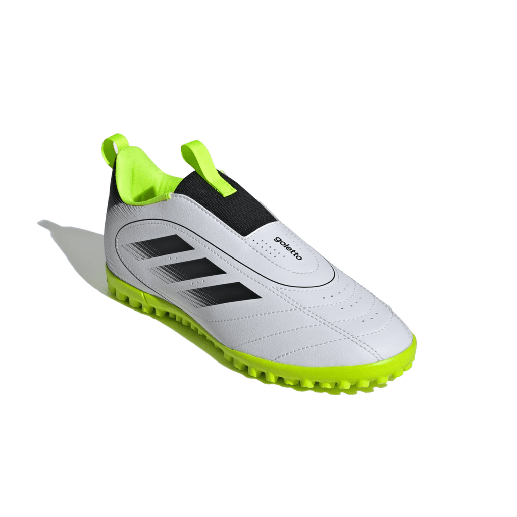 Adidas Kids Goletto IX Laceless Turf Cloud White/Core Black/Lucid Lemon