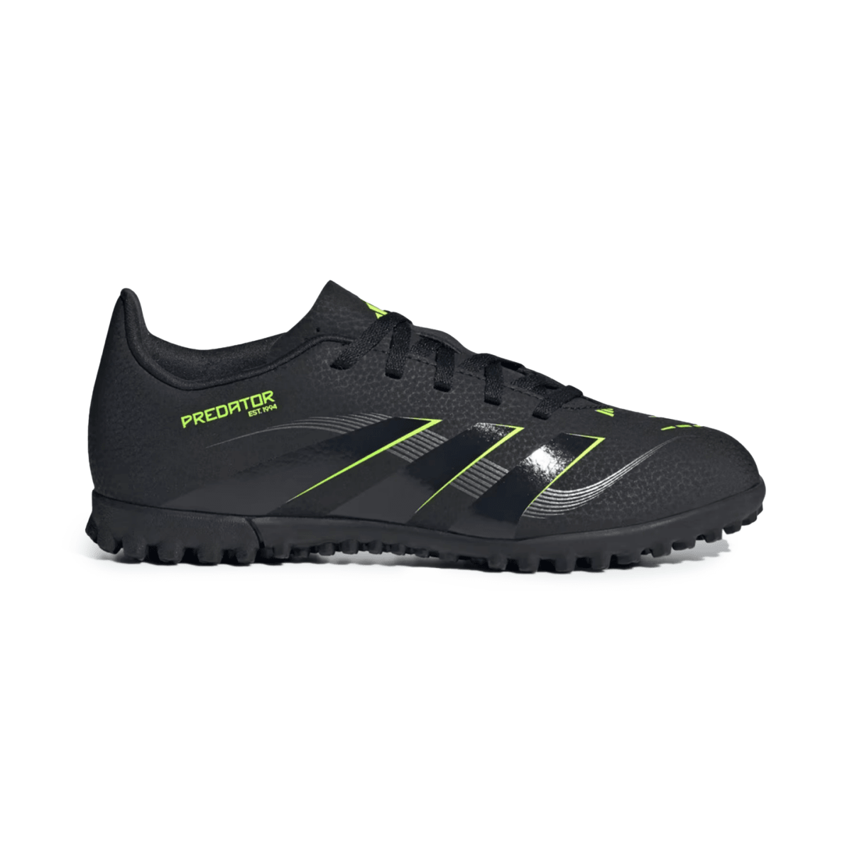 Adidas Kids Predator Club Turf Core Black/Carbon/Lucid Lemon