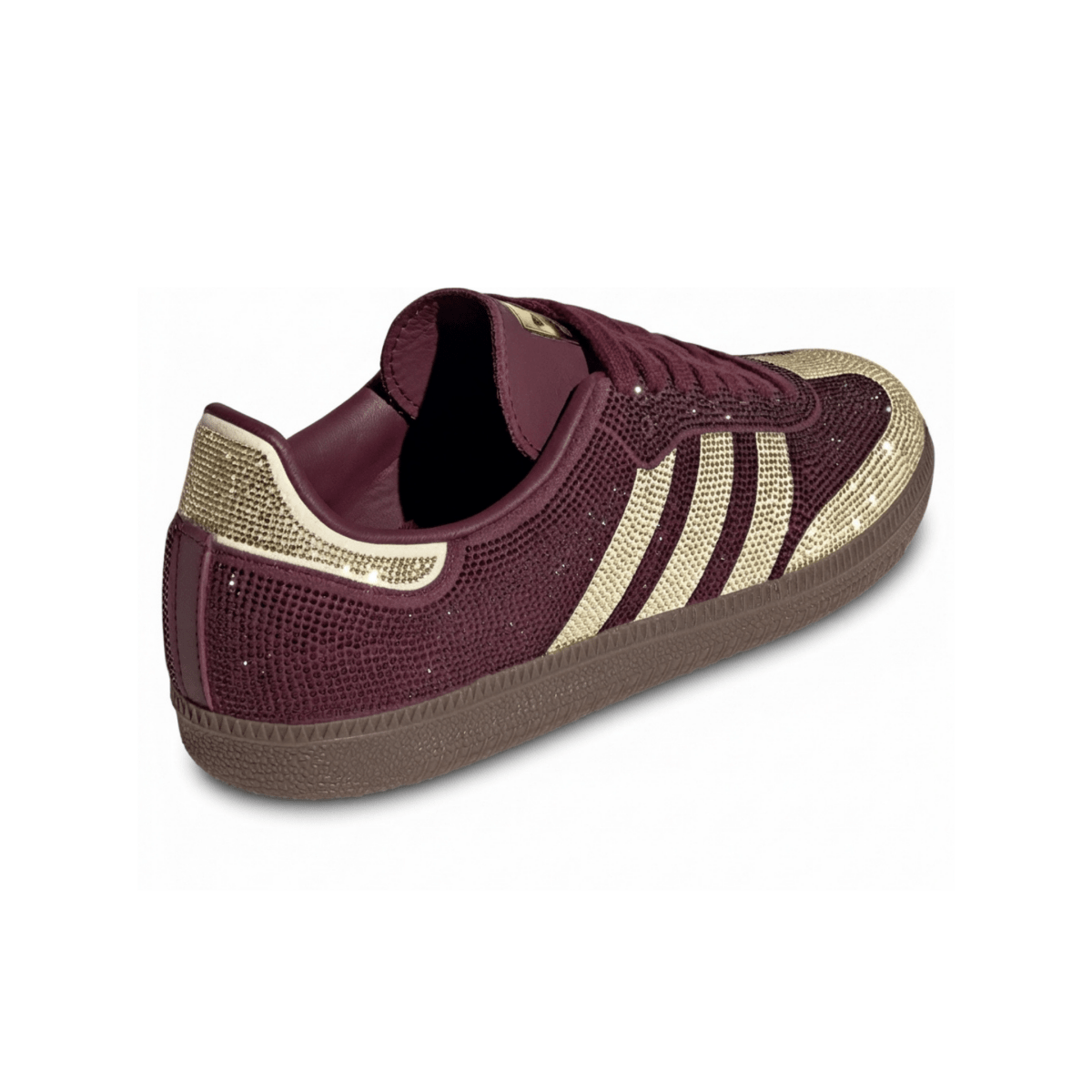 Adidas Women's Samba OG Maroon/Gold Rhinestones