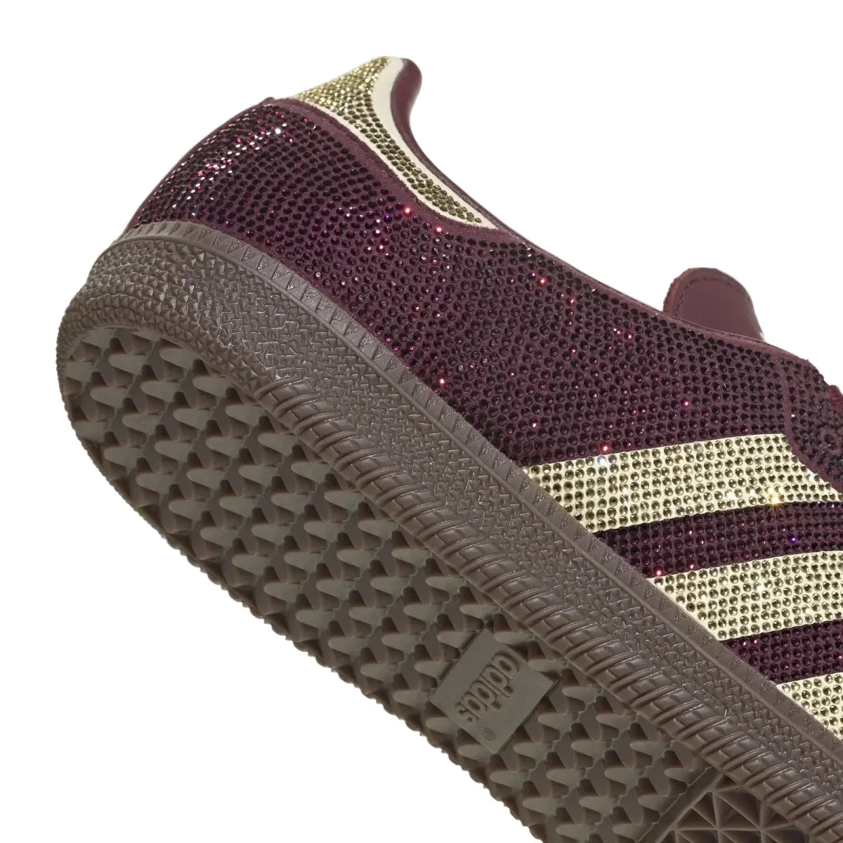 Adidas Women's Samba OG Maroon/Gold Rhinestones