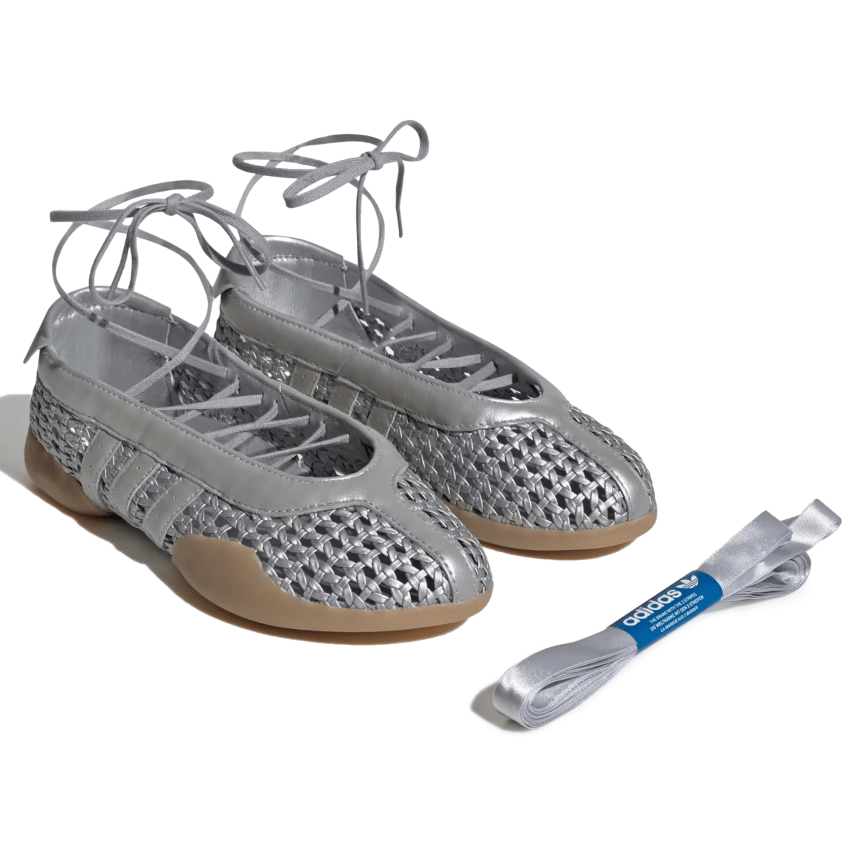 Adidas Women's Taekwondo Mei Ballet Silver Metallic Woven Leather