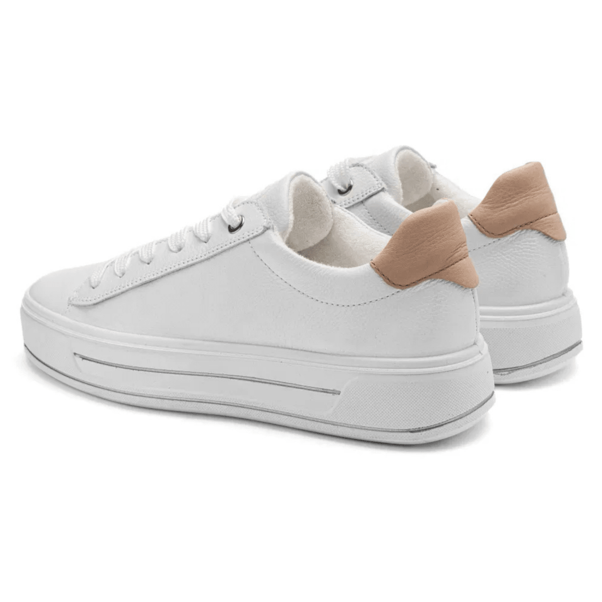Ara Women's Carol White/Sand Calf Leather