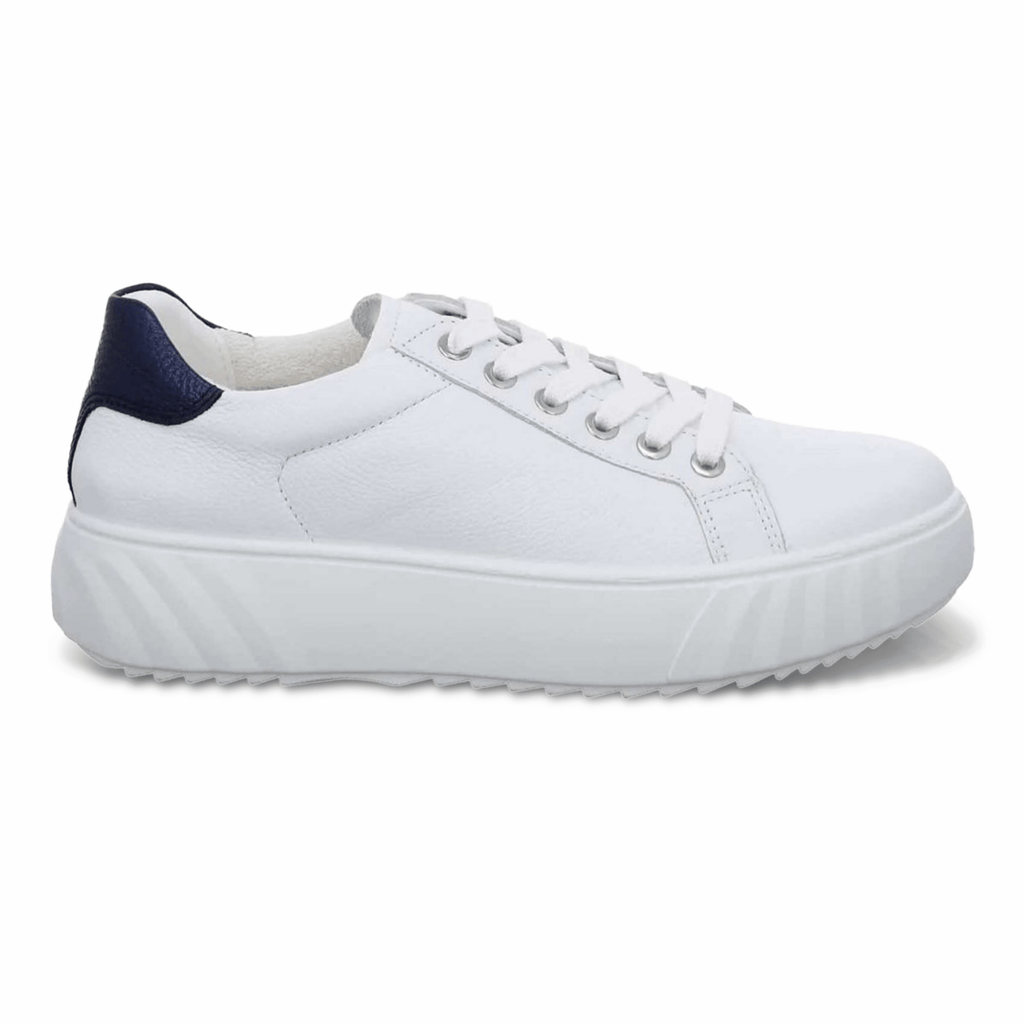 Ara Women's Mikky White/Navy Leather