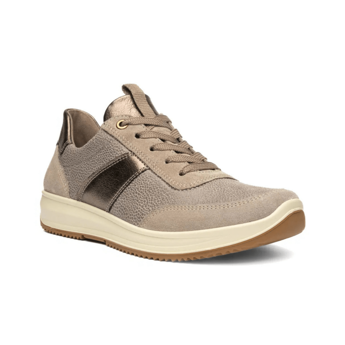 Ara Women's Osaka Light Beige Suede/Metallic Leather