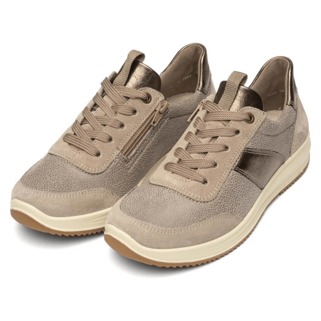 Ara Women's Osaka Light Beige Suede/Metallic Leather