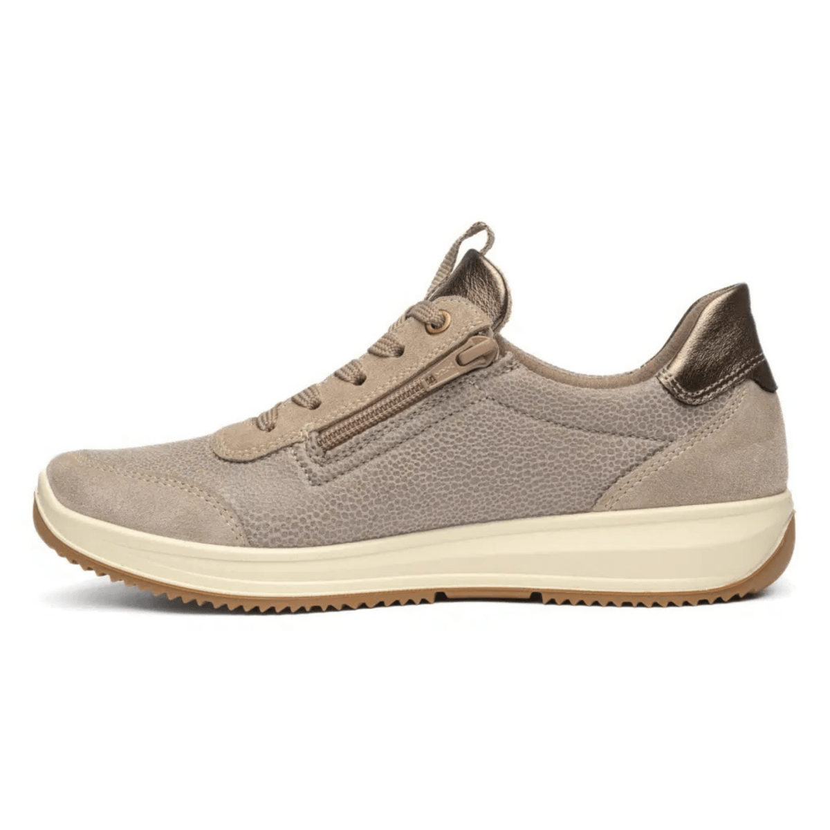 Ara Women's Osaka Light Beige Suede/Metallic Leather