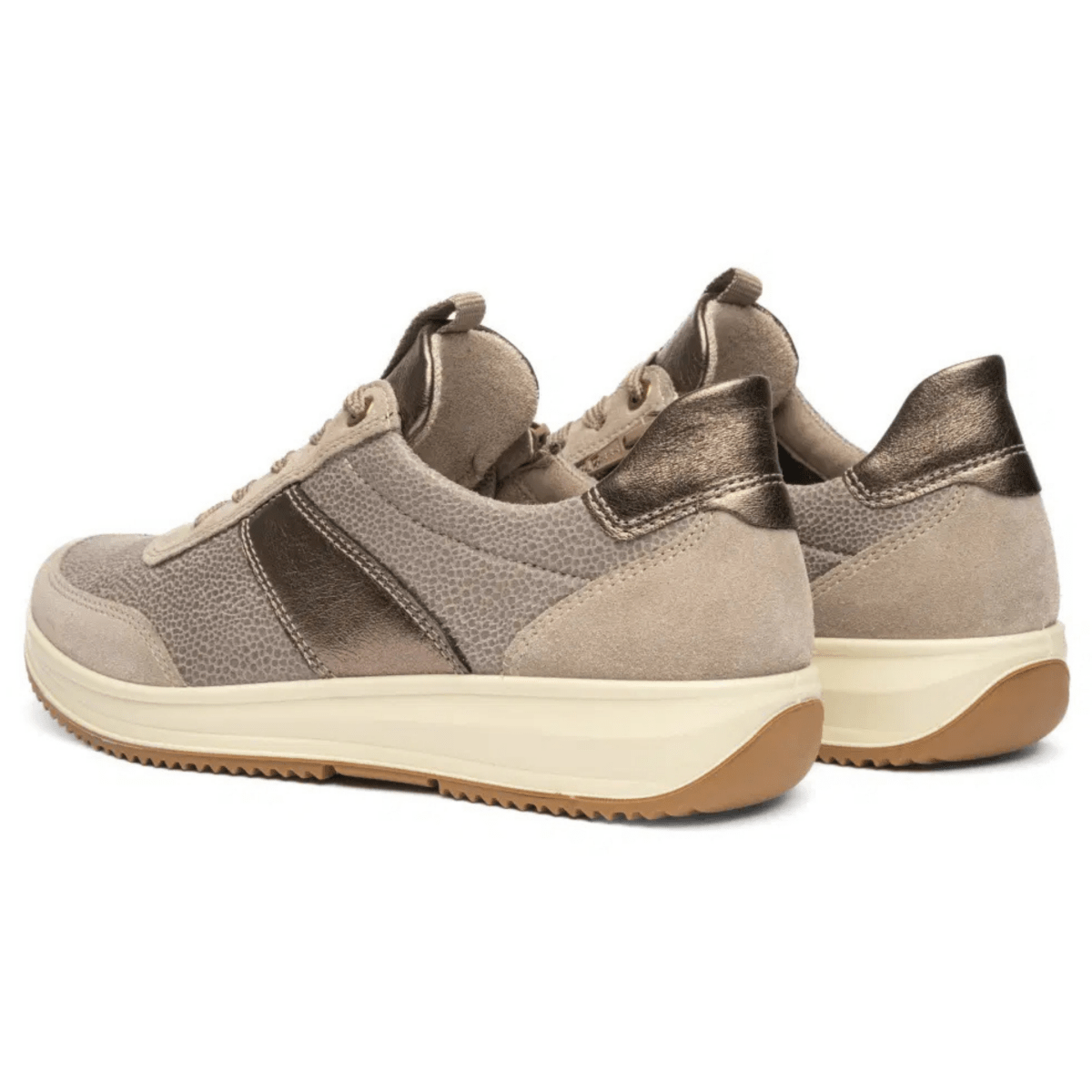 Ara Women's Osaka Light Beige Suede/Metallic Leather