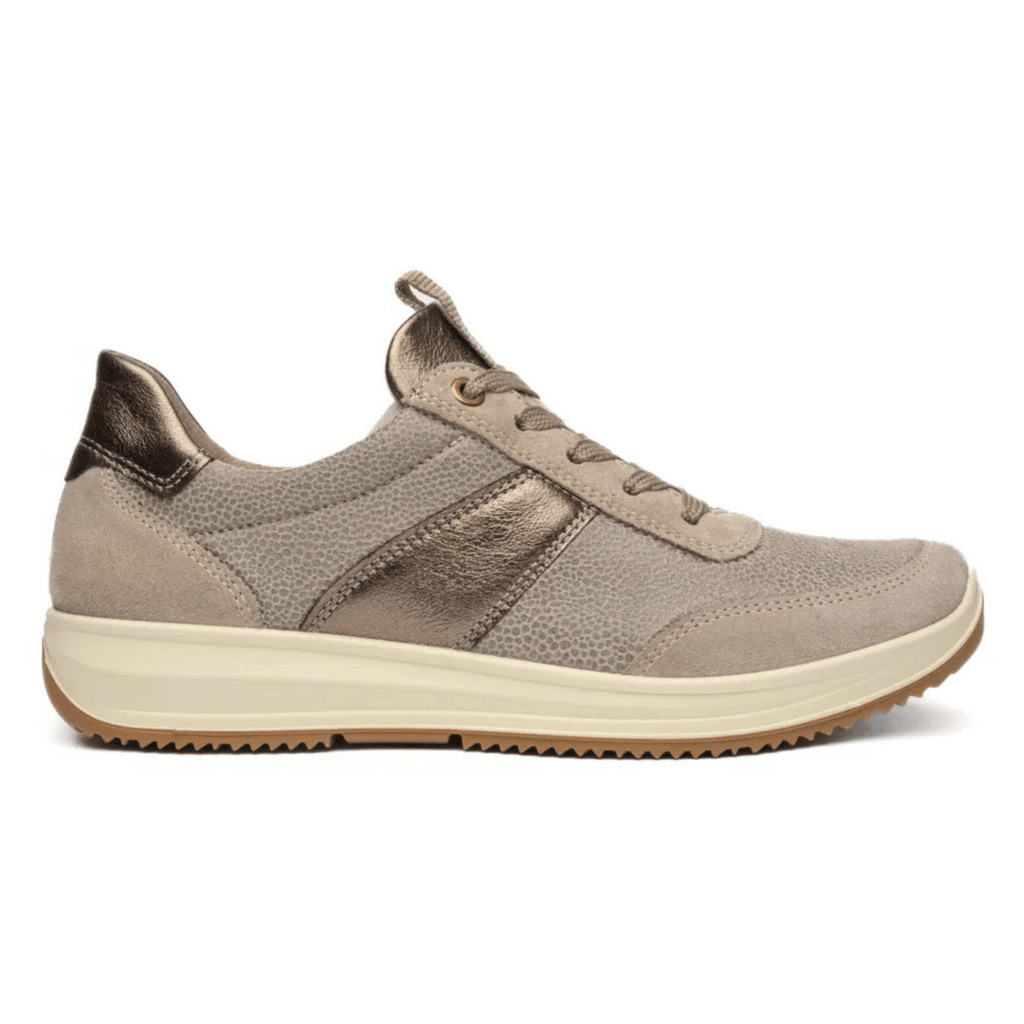 Ara Women's Osaka Light Beige Suede/Metallic Leather