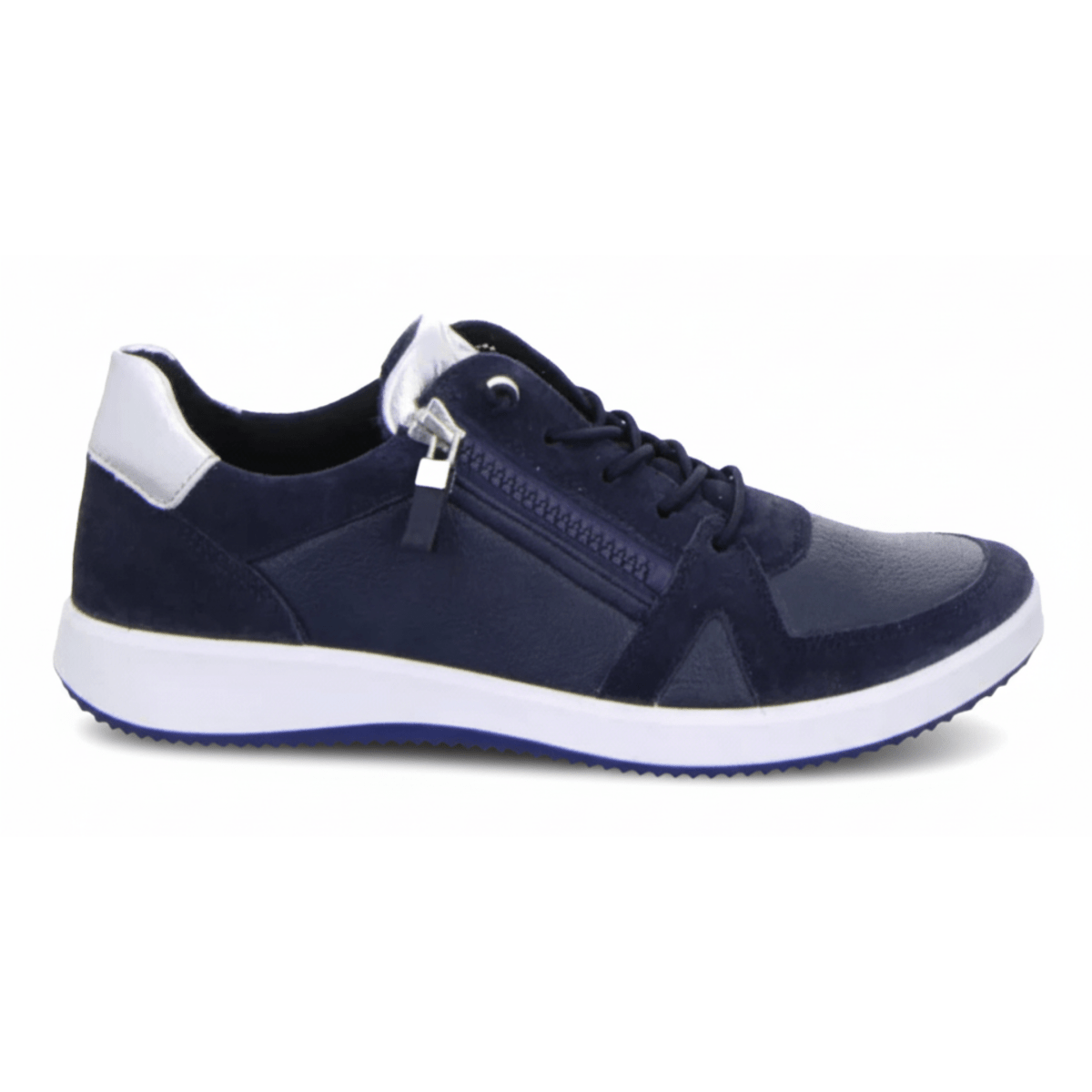 Ara Women's Riviera Navy/Silver Metallic Leather
