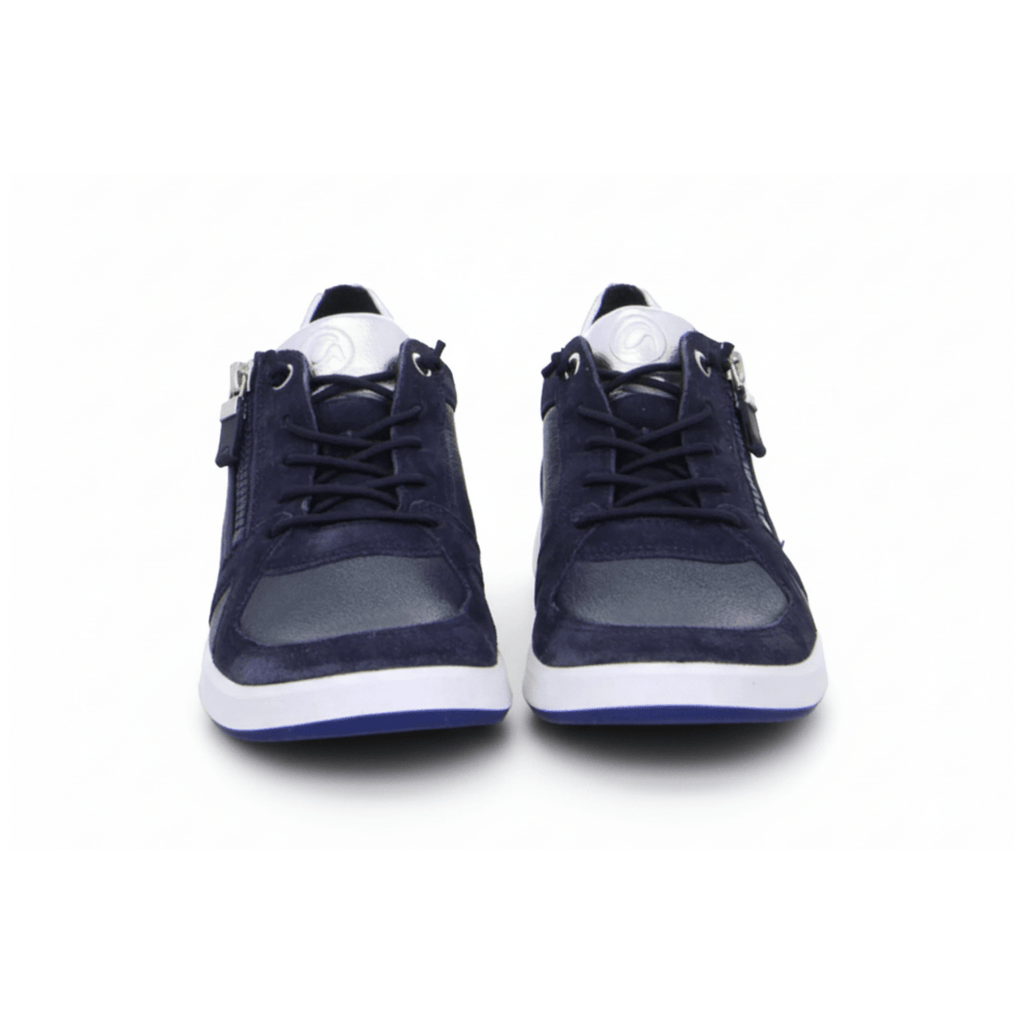 Ara Women's Riviera Navy/Silver Metallic Leather