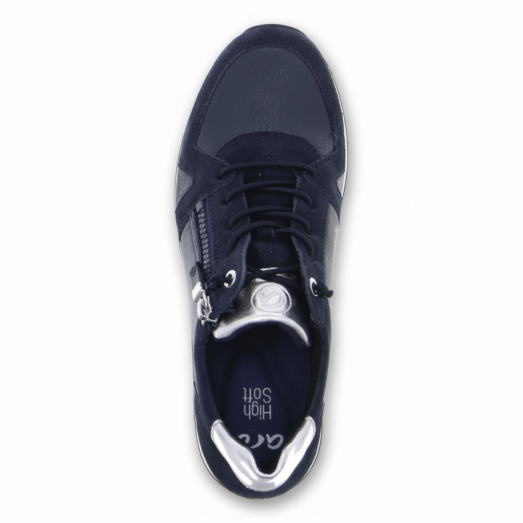 Ara Women's Riviera Navy/Silver Metallic Leather