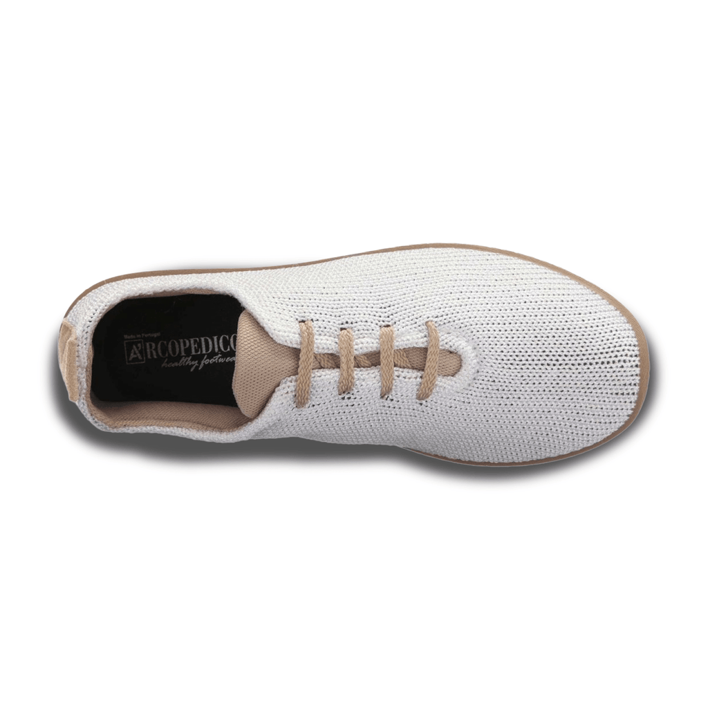Arcopedico Women's LS Oxford White/Beige Fabric
