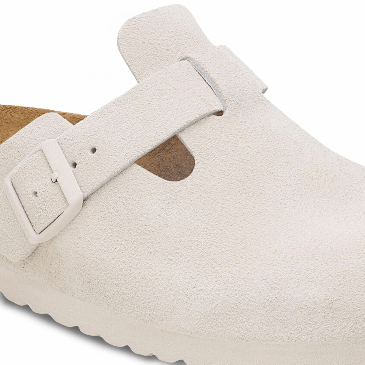 Birkenstock Men's Boston Soft Footbed Antique White Suede