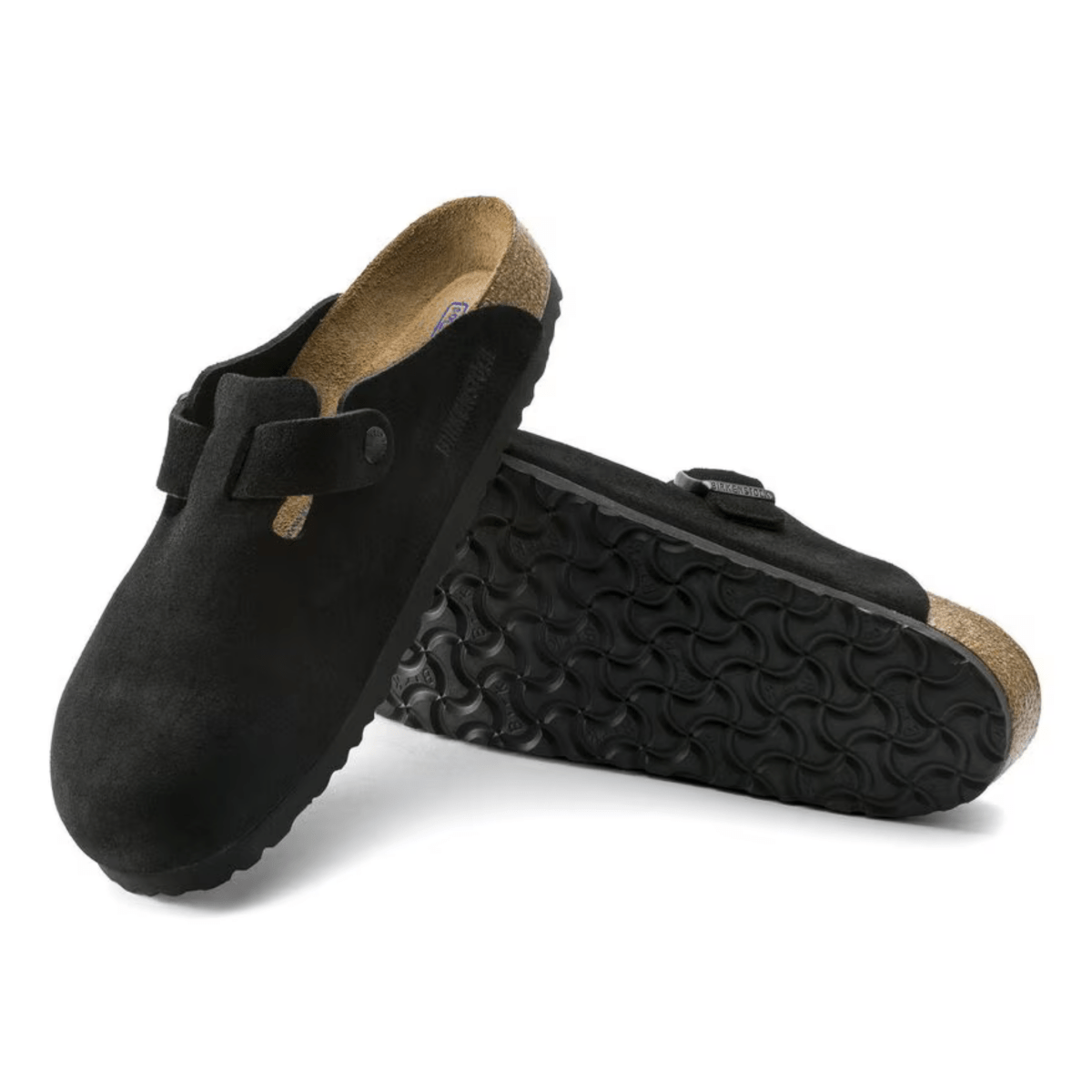 Birkenstock Men's Boston Soft Footbed Black Suede Leather