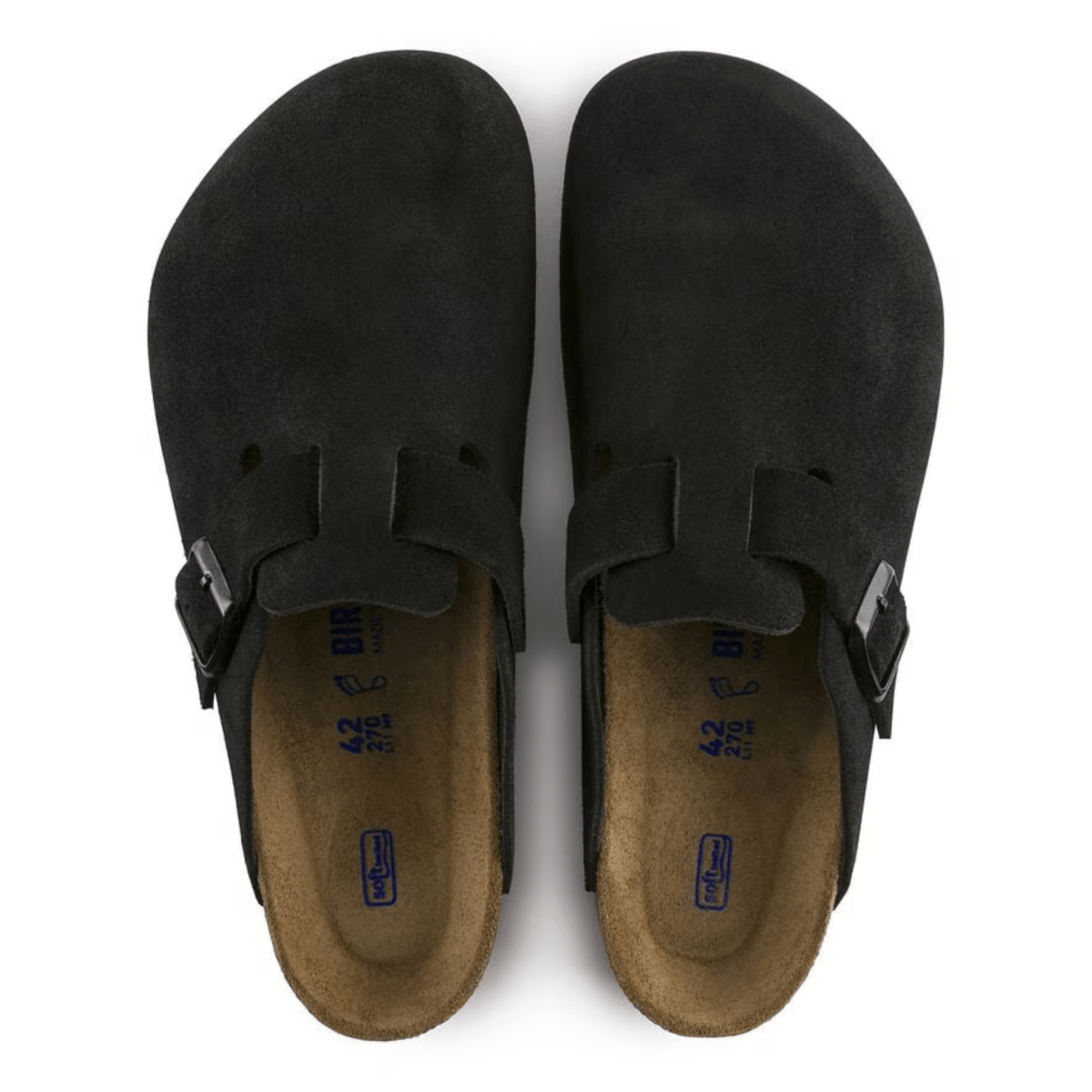 Birkenstock Men's Boston Soft Footbed Black Suede Leather