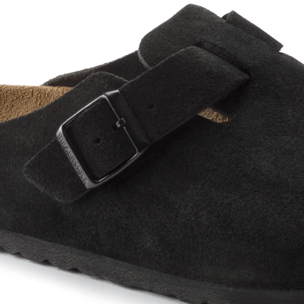 Birkenstock Men's Boston Soft Footbed Black Suede Leather