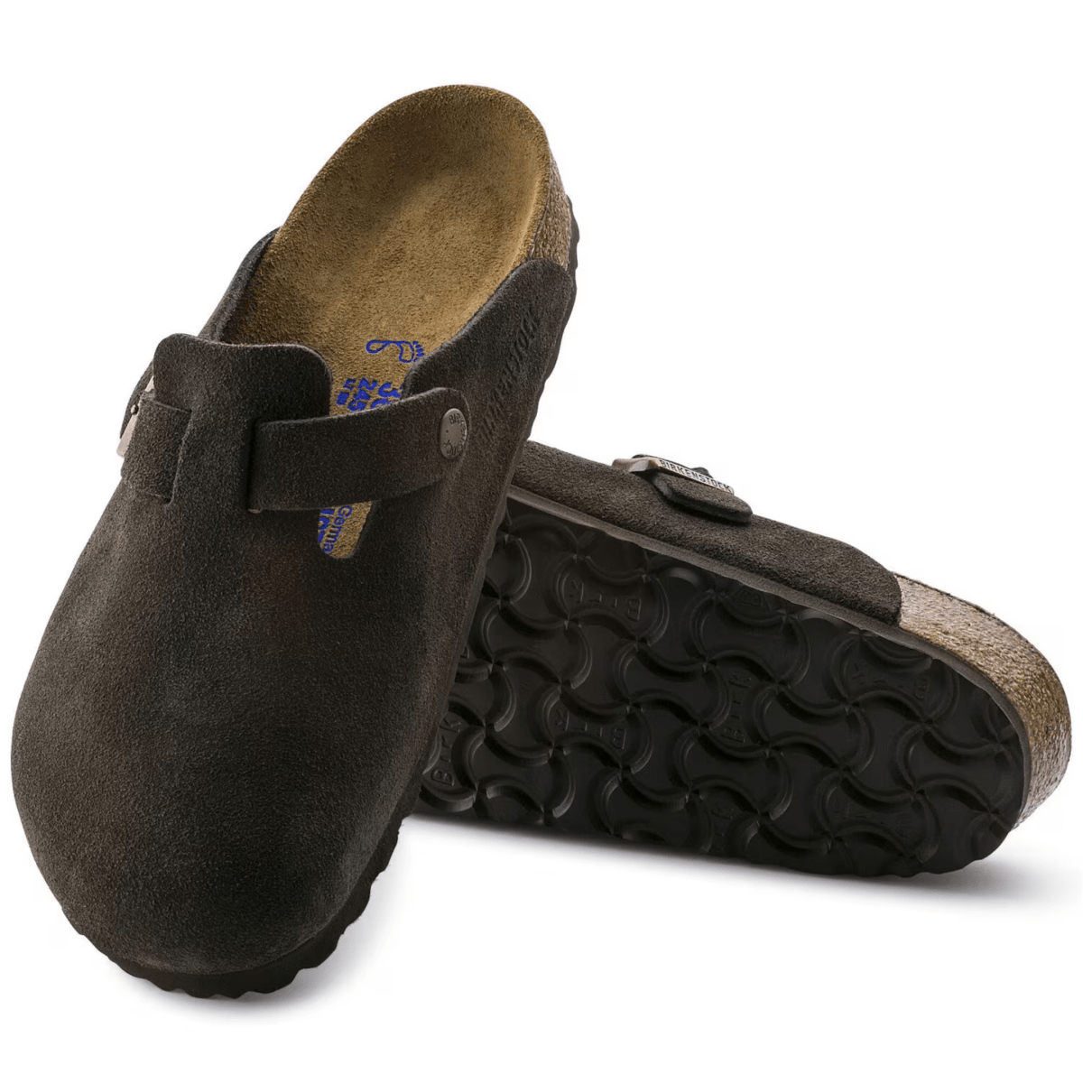 Birkenstock Men's Boston Soft Footbed Mocha Suede