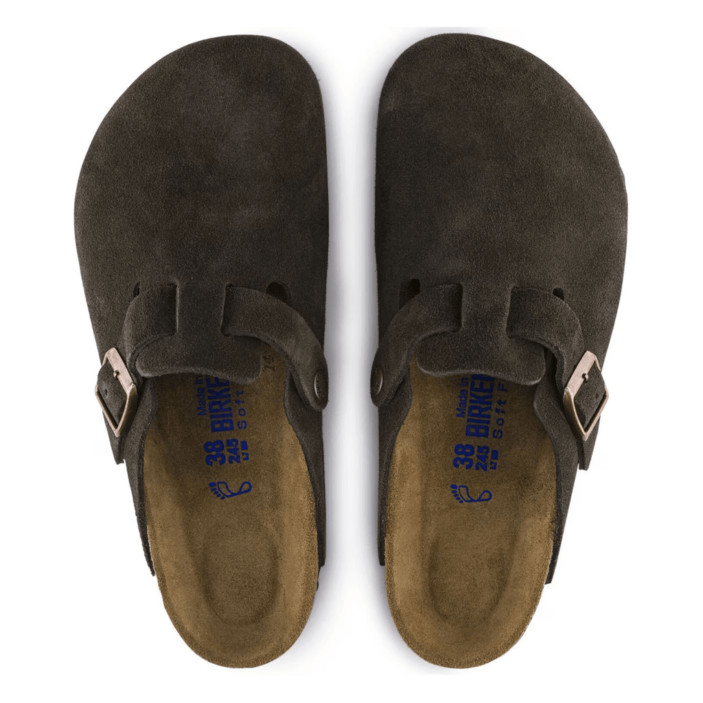 Birkenstock Men's Boston Soft Footbed Mocha Suede