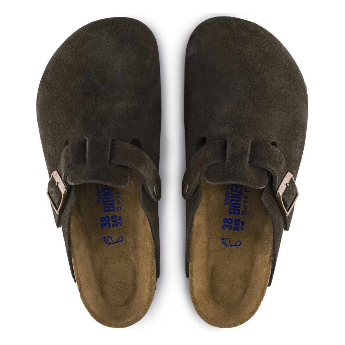 Birkenstock Men's Boston Soft Footbed Mocha Suede