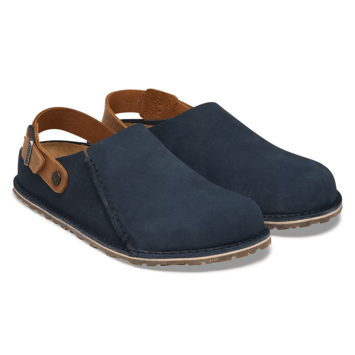 Birkenstock Men's Lutry Premium Navy/Cognac Suede