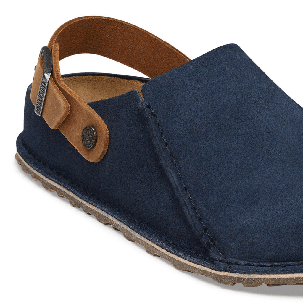 Birkenstock Men's Lutry Premium Navy/Cognac Suede