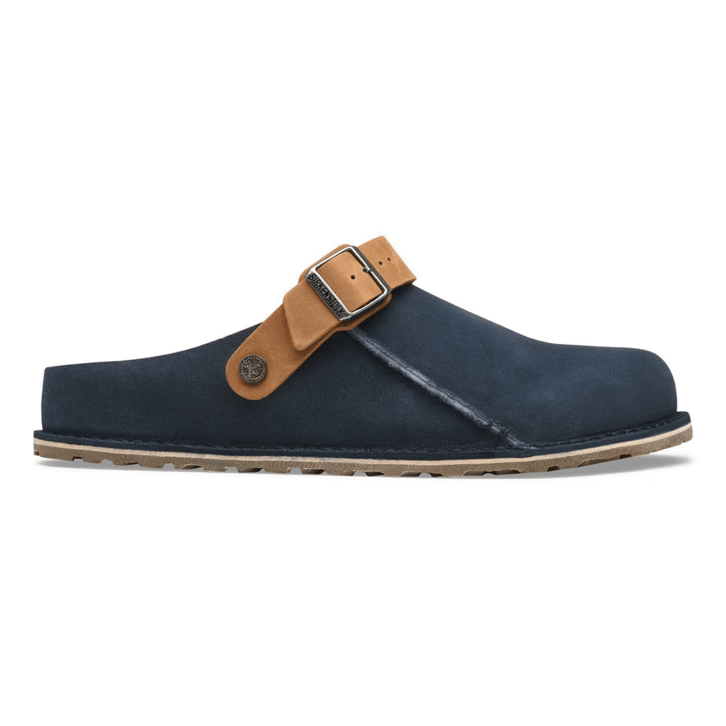 Birkenstock Men's Lutry Premium Navy/Cognac Suede