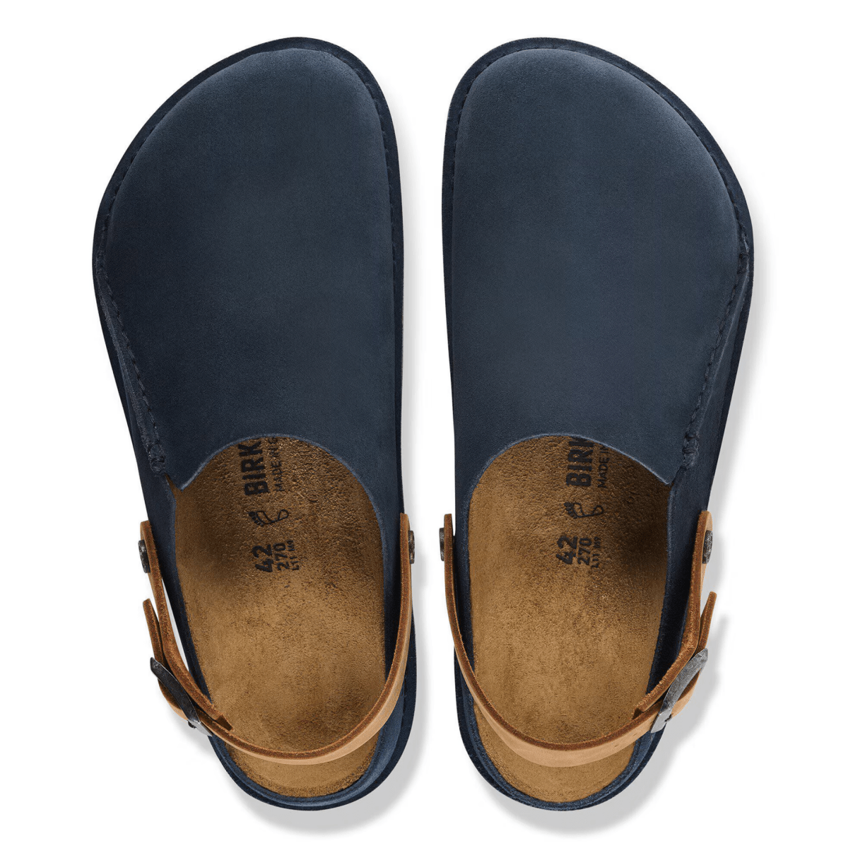 Birkenstock Men's Lutry Premium Navy/Cognac Suede