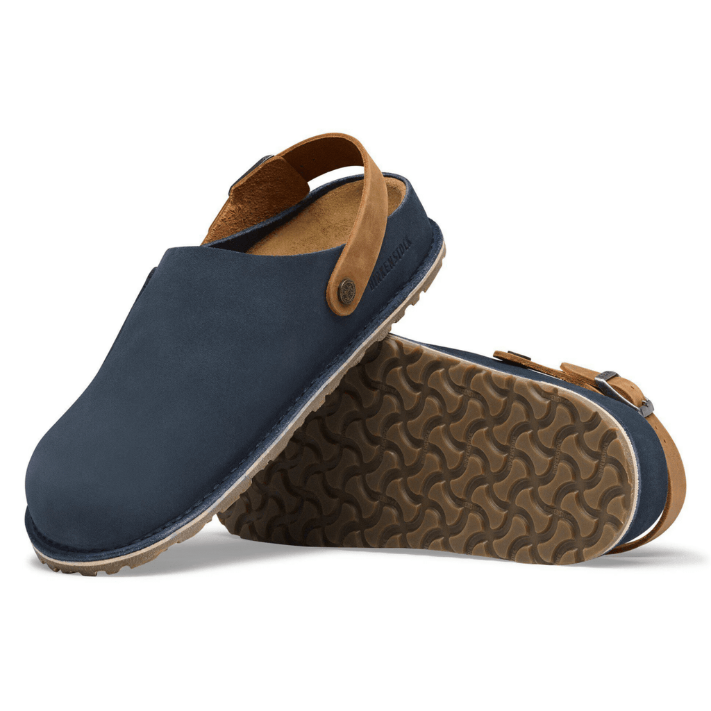 Birkenstock Men's Lutry Premium Navy/Cognac Suede