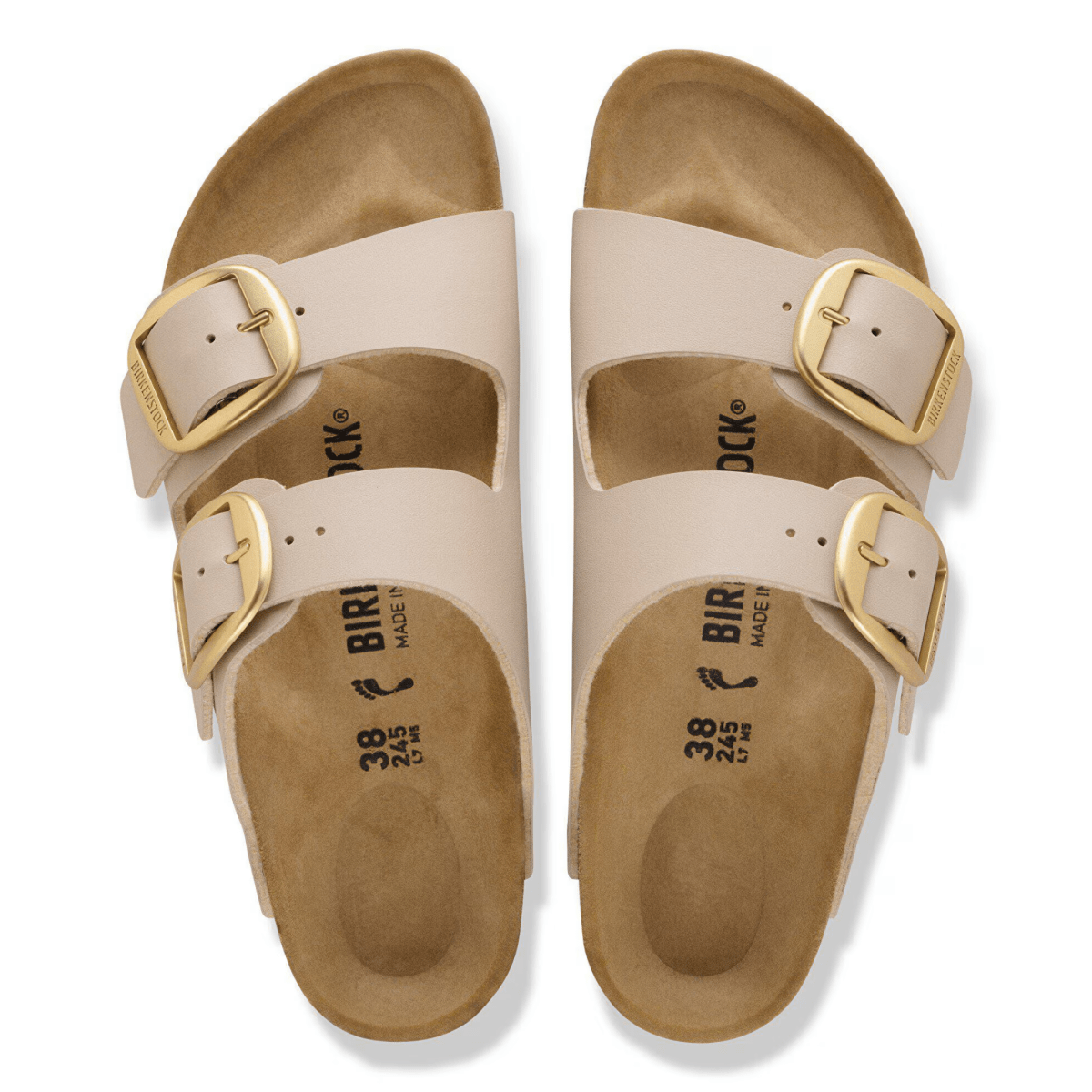 Birkenstock Women's Arizona Big Buckle Birko-Flor Sandcastle Leather