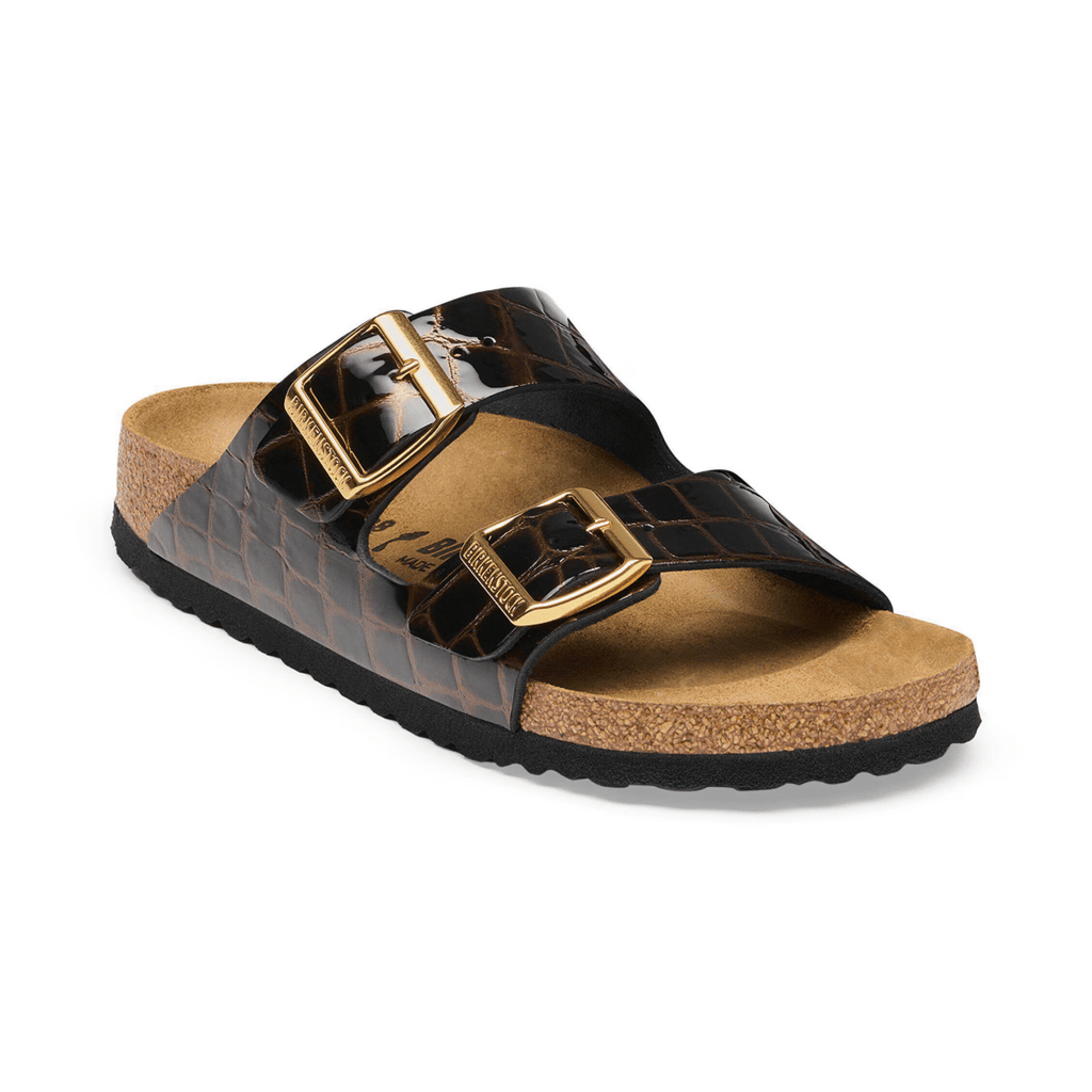 Birkenstock Women's Arizona Black Embossed Animal Leather