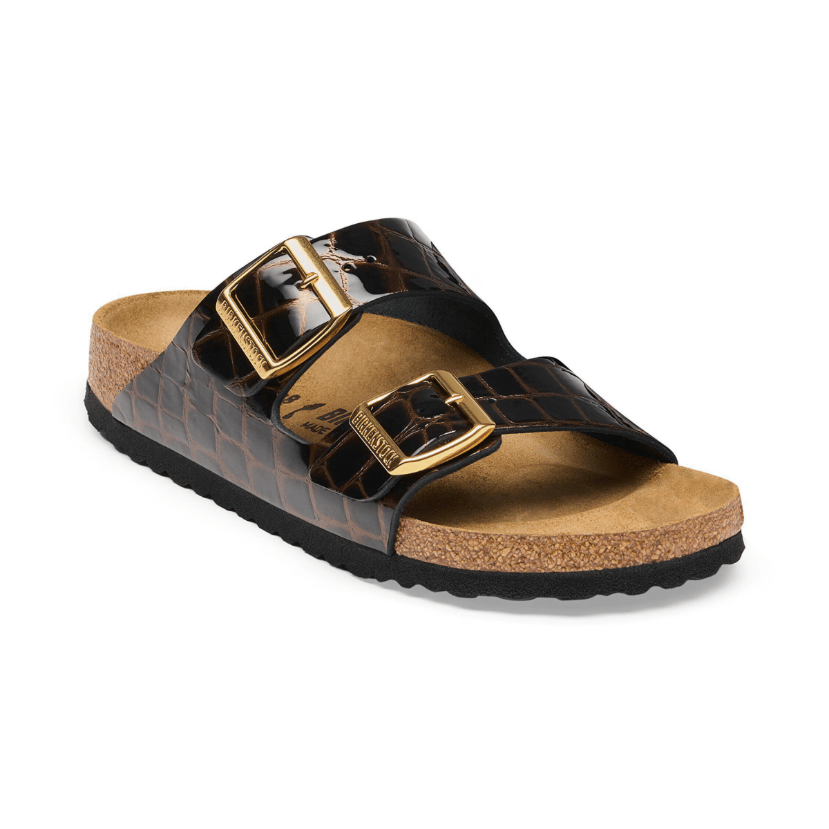 Birkenstock Women's Arizona Black Embossed Animal Leather