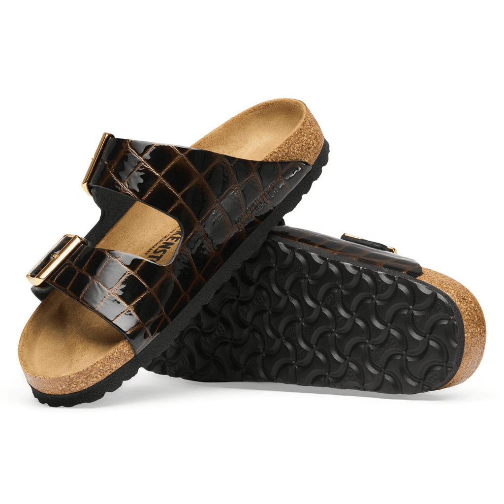 Birkenstock Women's Arizona Black Embossed Animal Leather