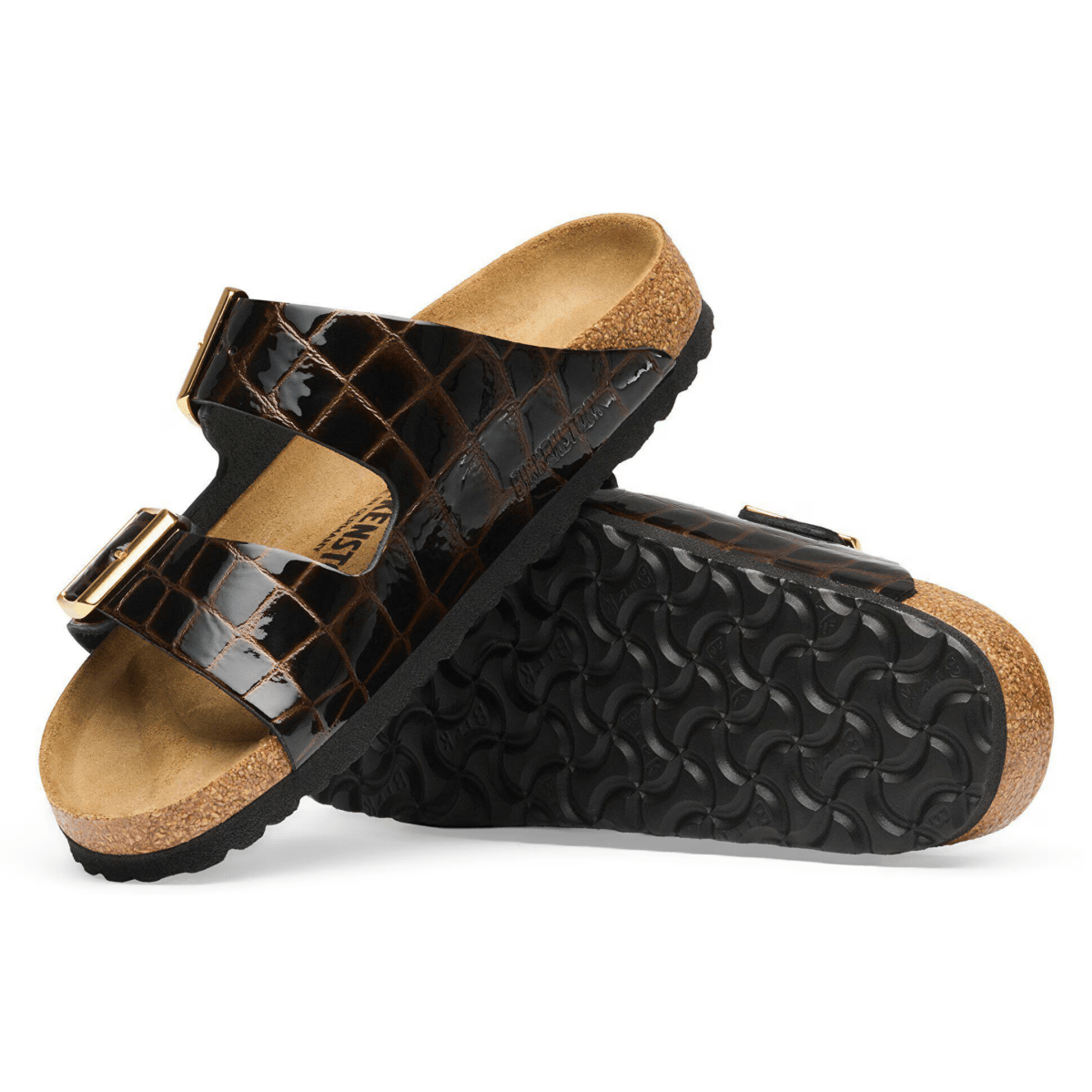 Birkenstock Women's Arizona Black Embossed Animal Leather