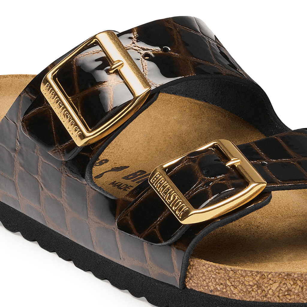 Birkenstock Women's Arizona Black Embossed Animal Leather