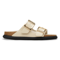 Birkenstock Women's Arizona Droplet Buckle High Shine Ecru Leather