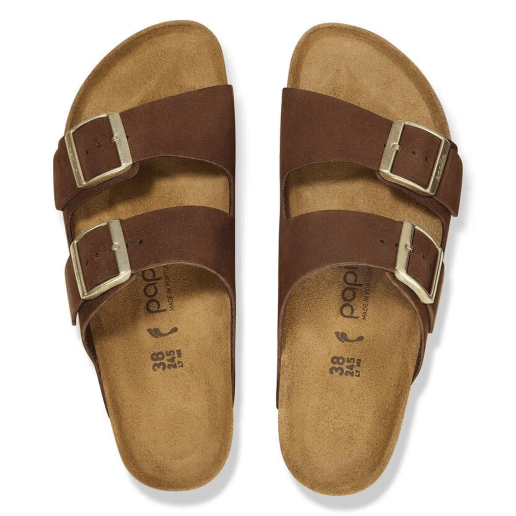 Birkenstock Women's Arizona Flex Platform Birko-Flor Dark Tea Nubuck Leather