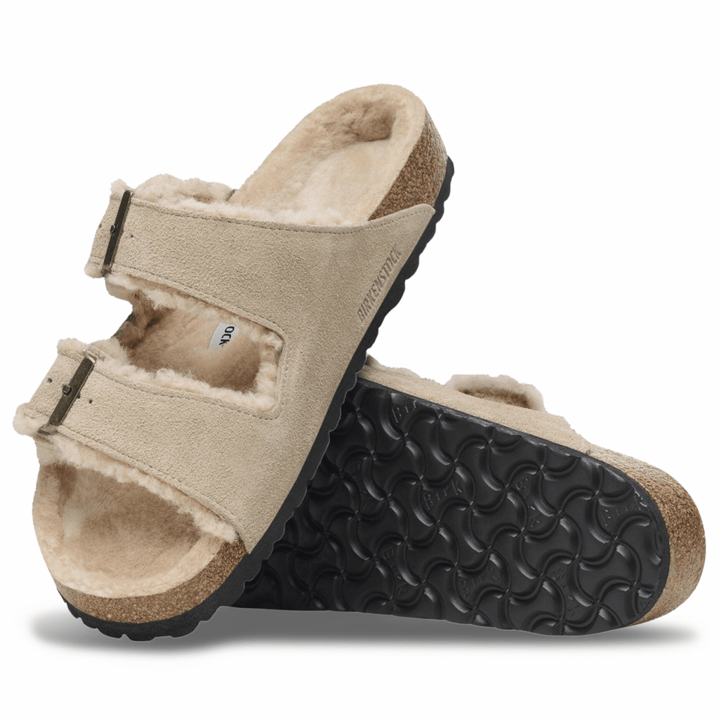 Birkenstock Women's Arizona Shearling Taupe Suede Leather