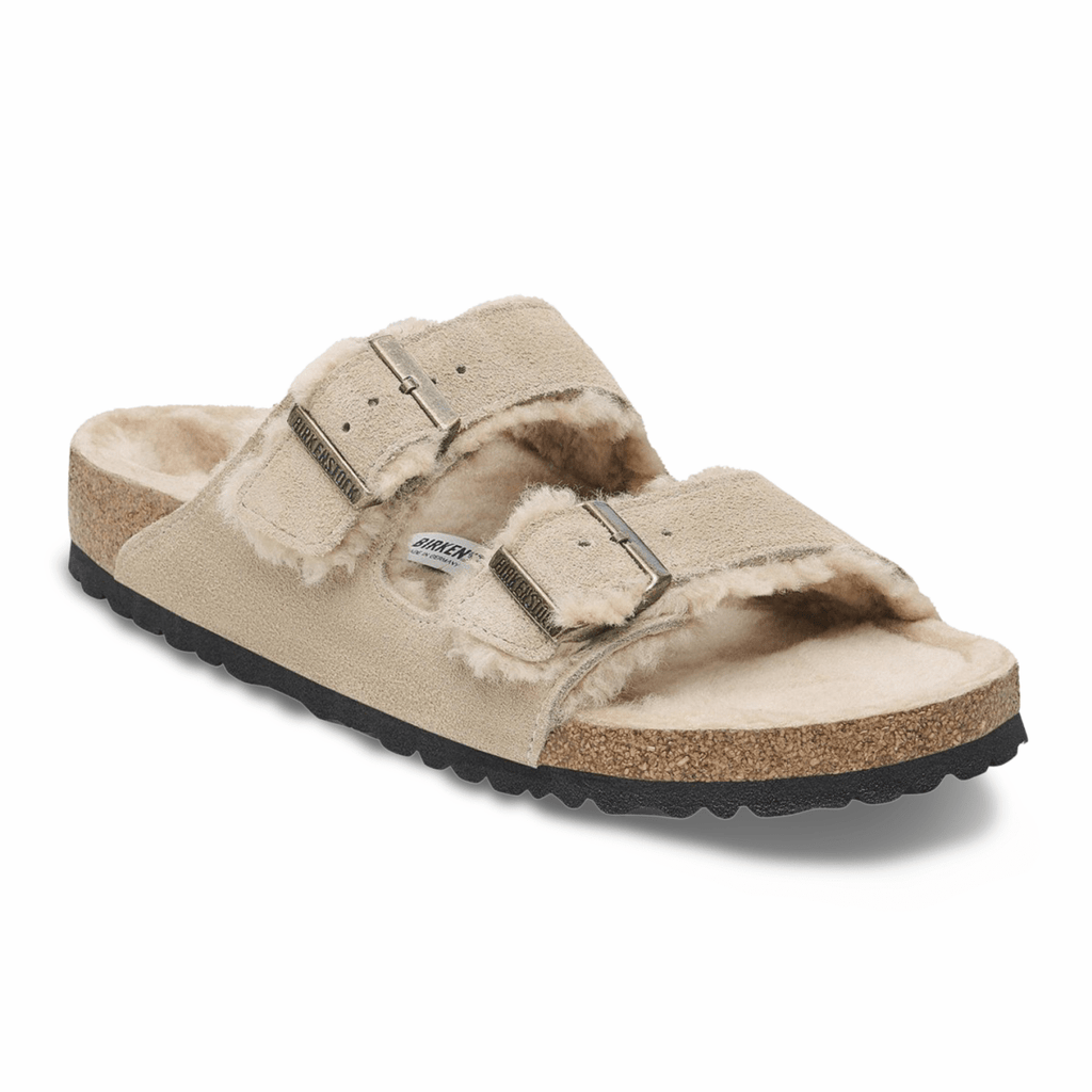 Birkenstock Women's Arizona Shearling Taupe Suede Leather