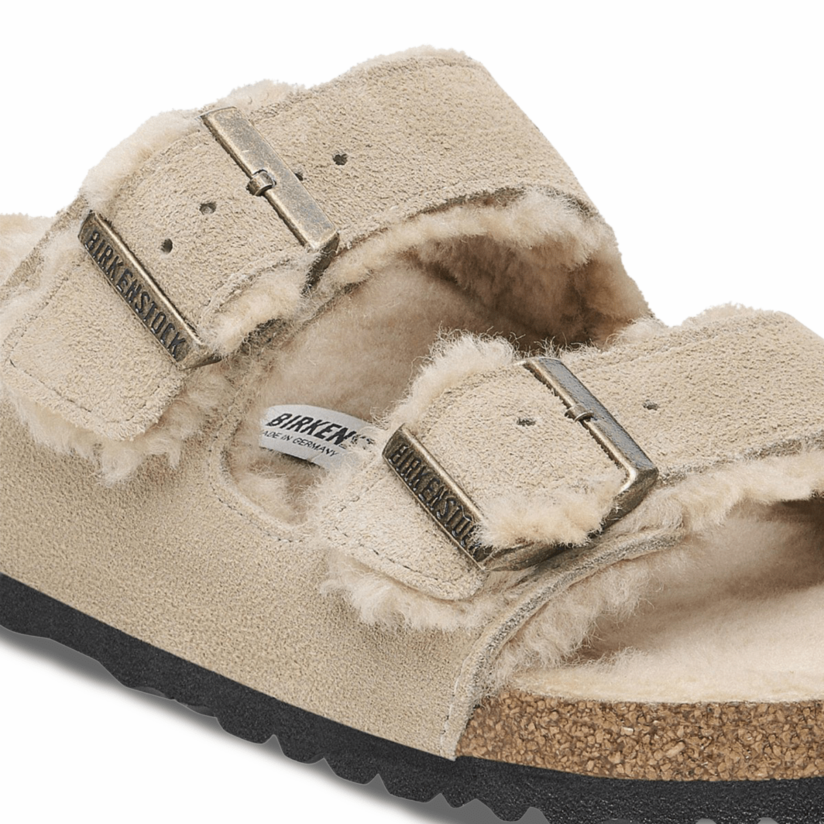 Birkenstock Women's Arizona Shearling Taupe Suede Leather