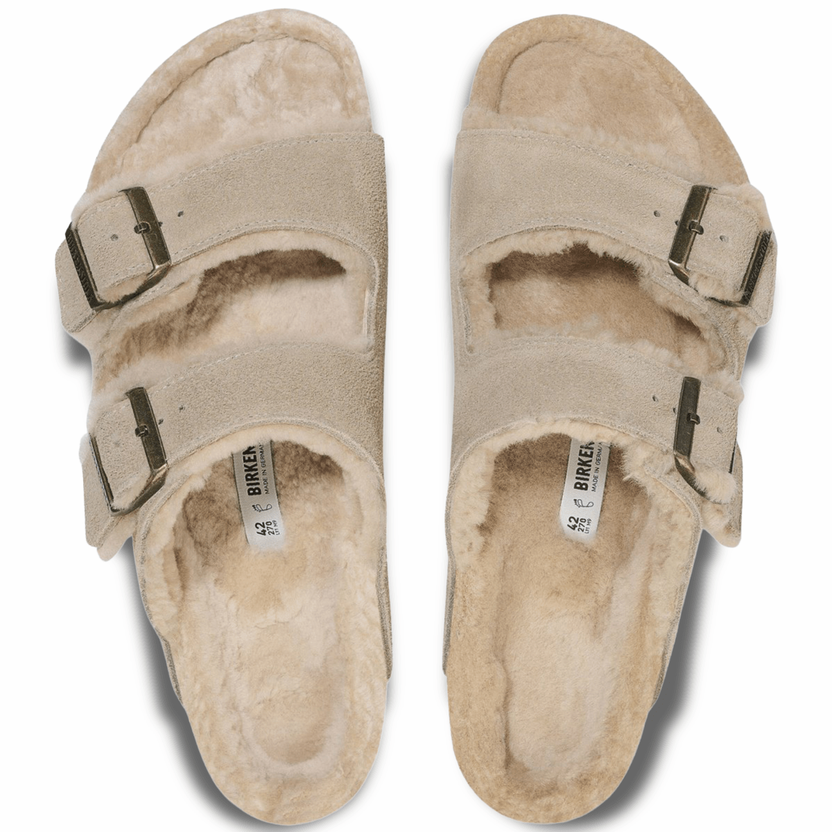 Birkenstock Women's Arizona Shearling Taupe Suede Leather