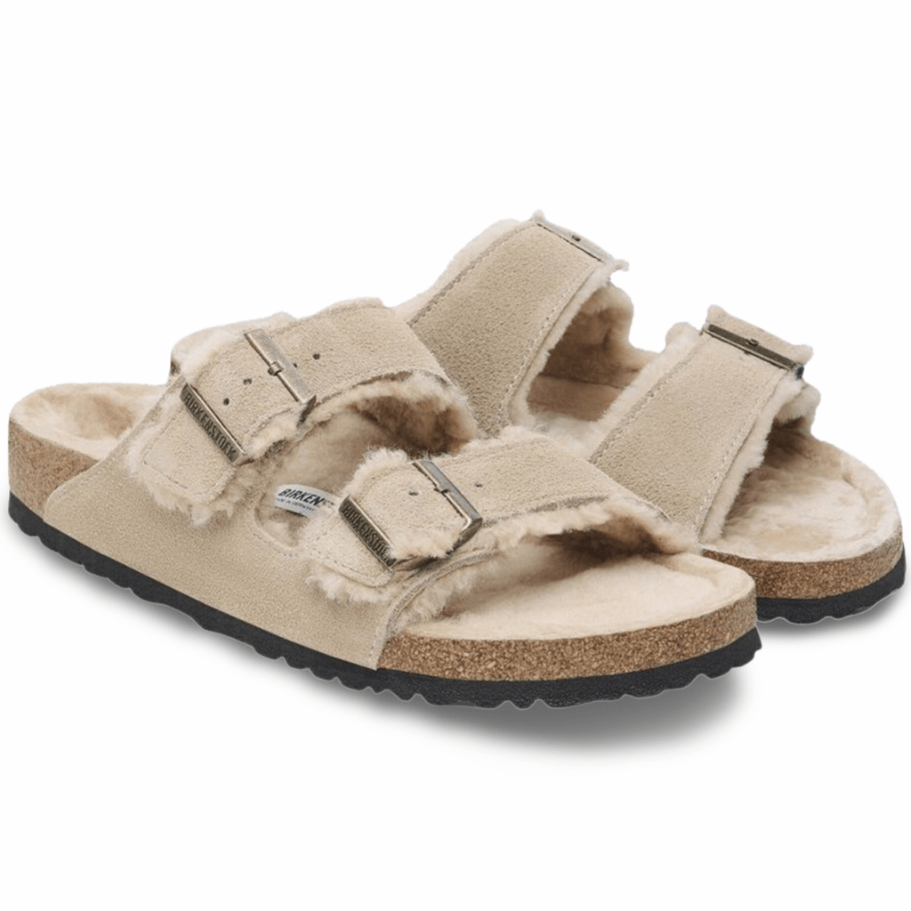 Birkenstock Women's Arizona Shearling Taupe Suede Leather