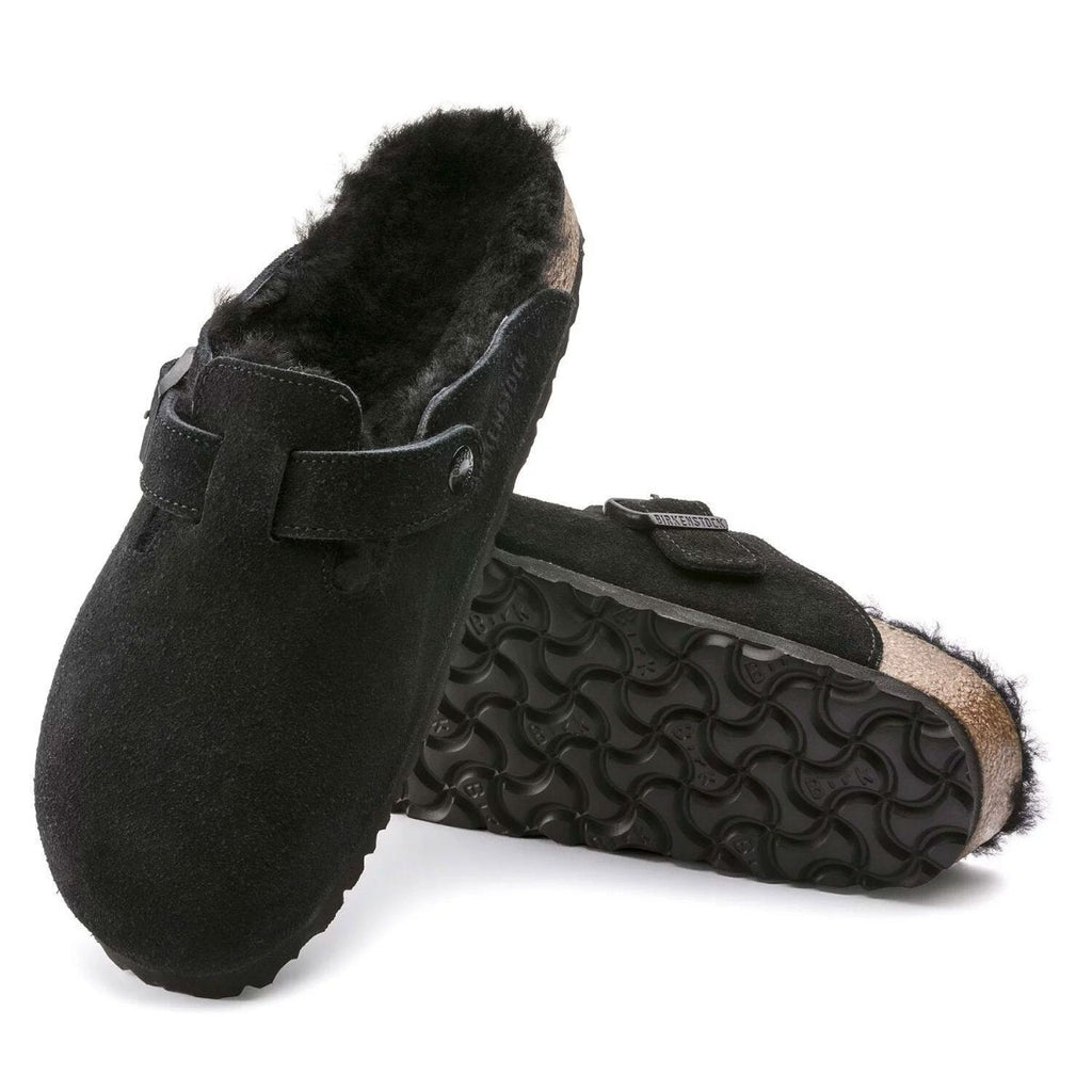 Birkenstock Women's Boston Black Suede/Shearling