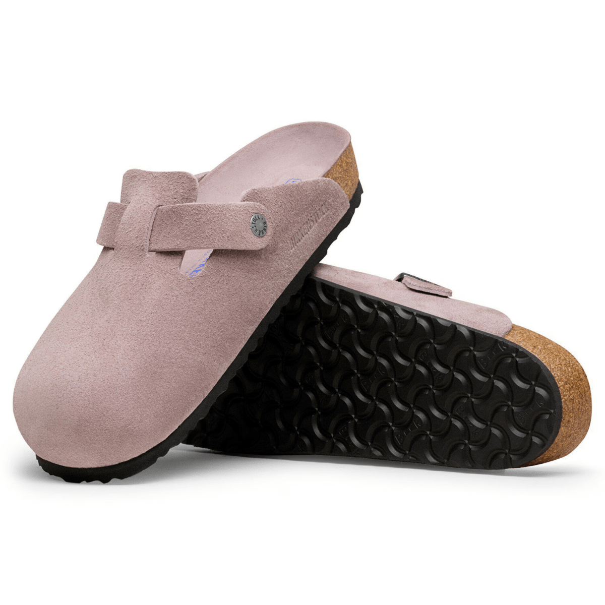 Birkenstock Women's Boston Soft Footbed Faded Purple Suede