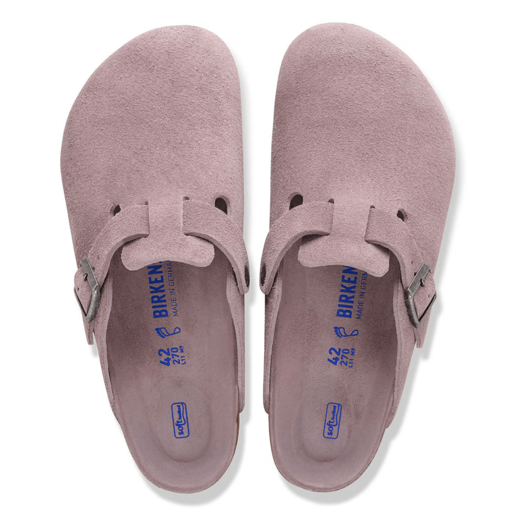 Birkenstock Women's Boston Soft Footbed Faded Purple Suede