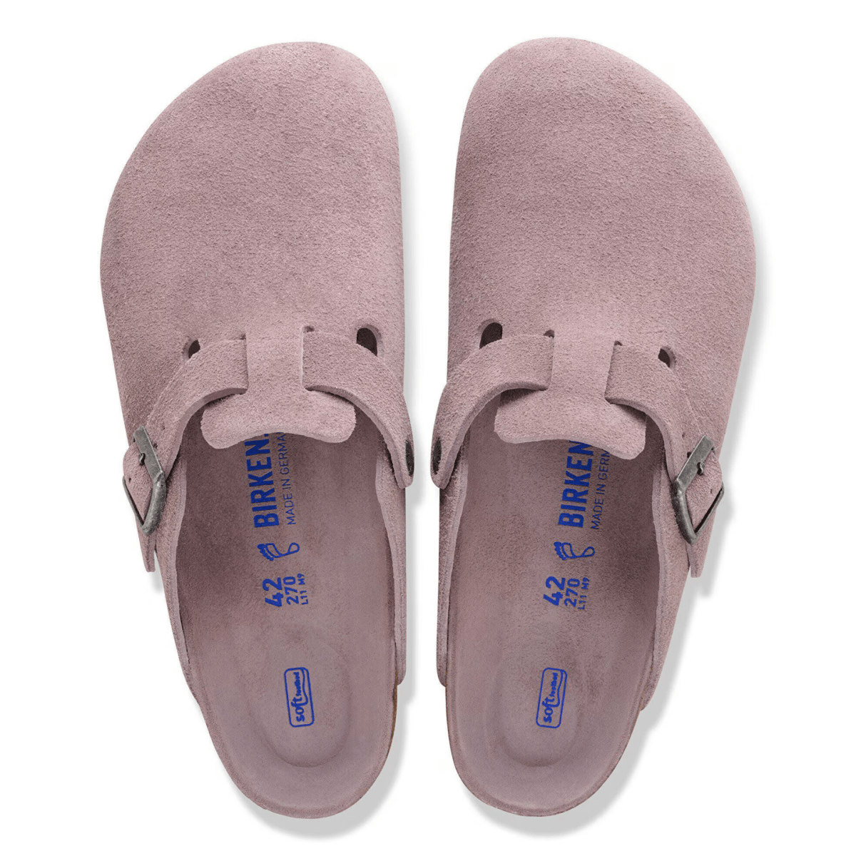 Birkenstock Women's Boston Soft Footbed Faded Purple Suede