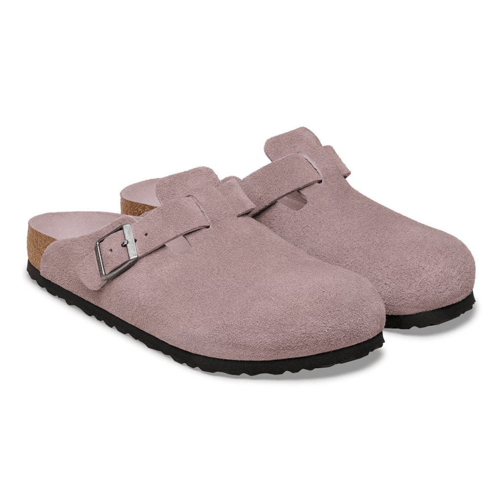 Birkenstock Women's Boston Soft Footbed Faded Purple Suede